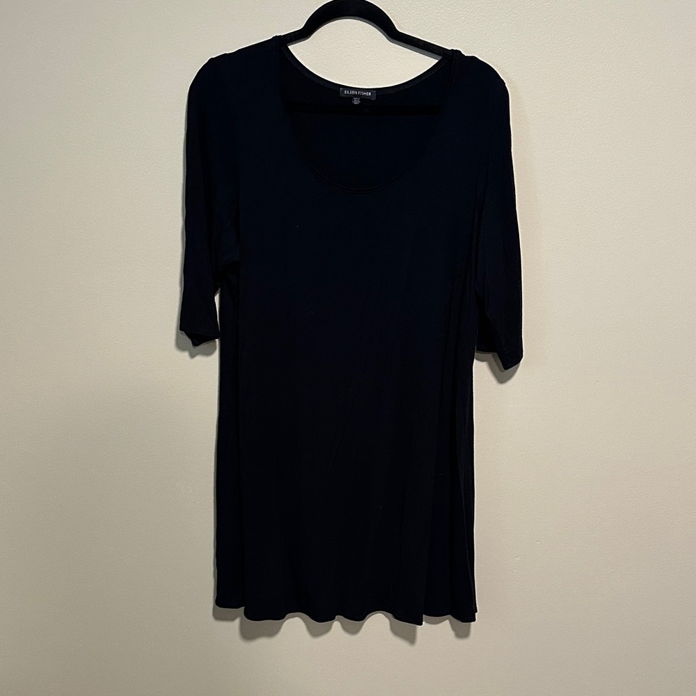 Eileen Fisher Black Knee Length Dress Size Large